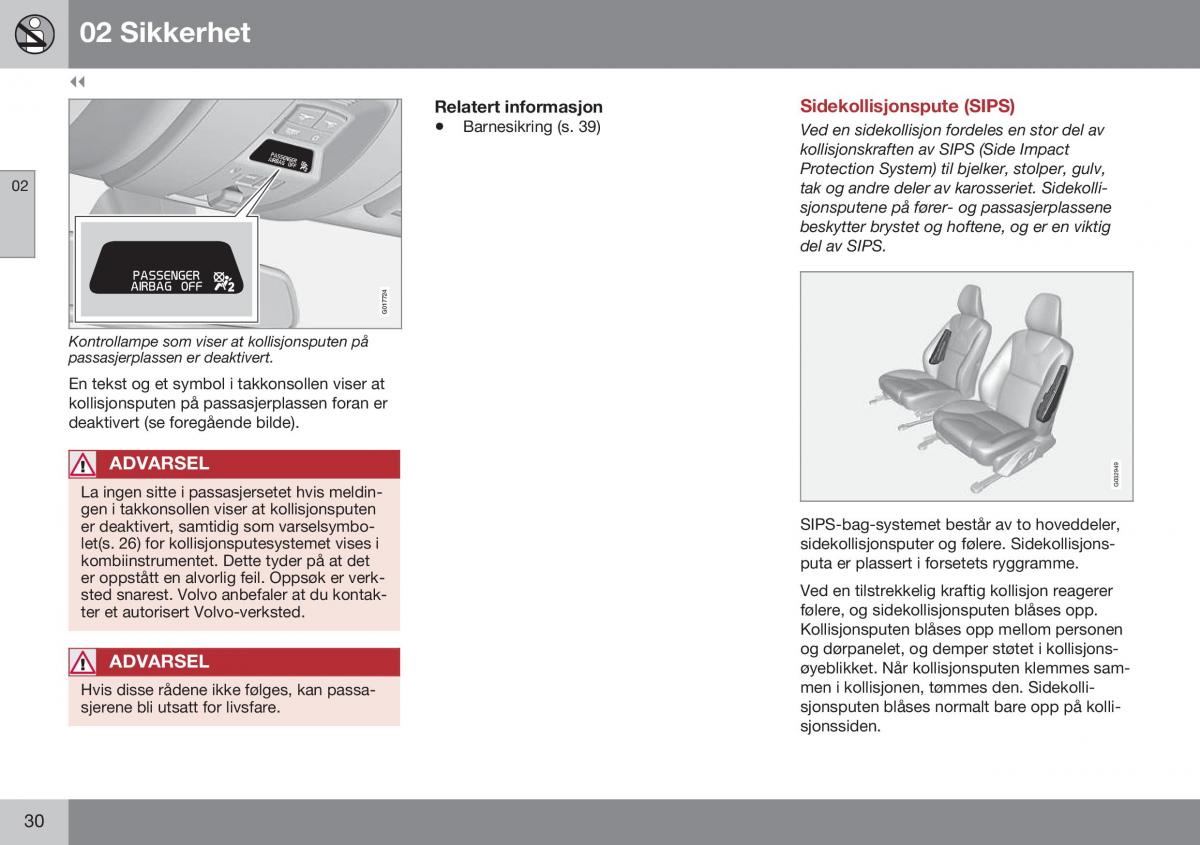 Volvo XC60 I 1 FL bruksanvisningen / page 32