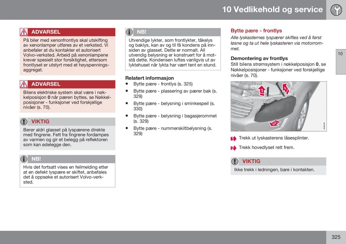 Volvo XC60 I 1 FL bruksanvisningen / page 327