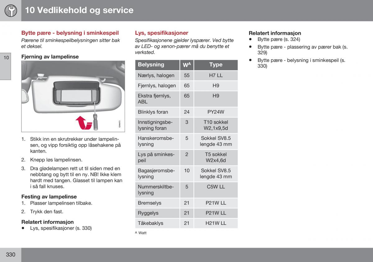 Volvo XC60 I 1 FL bruksanvisningen / page 332