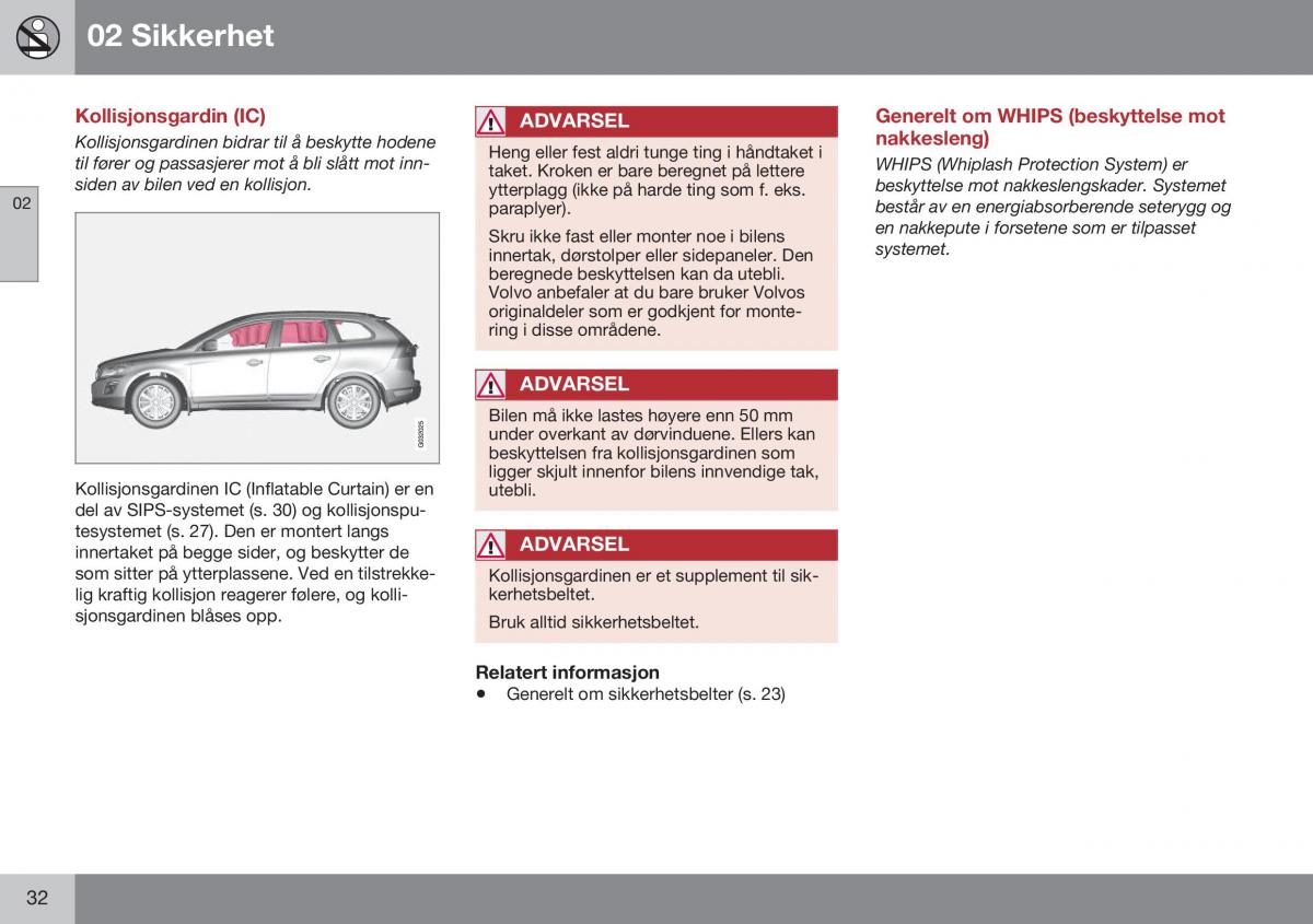 Volvo XC60 I 1 FL bruksanvisningen / page 34