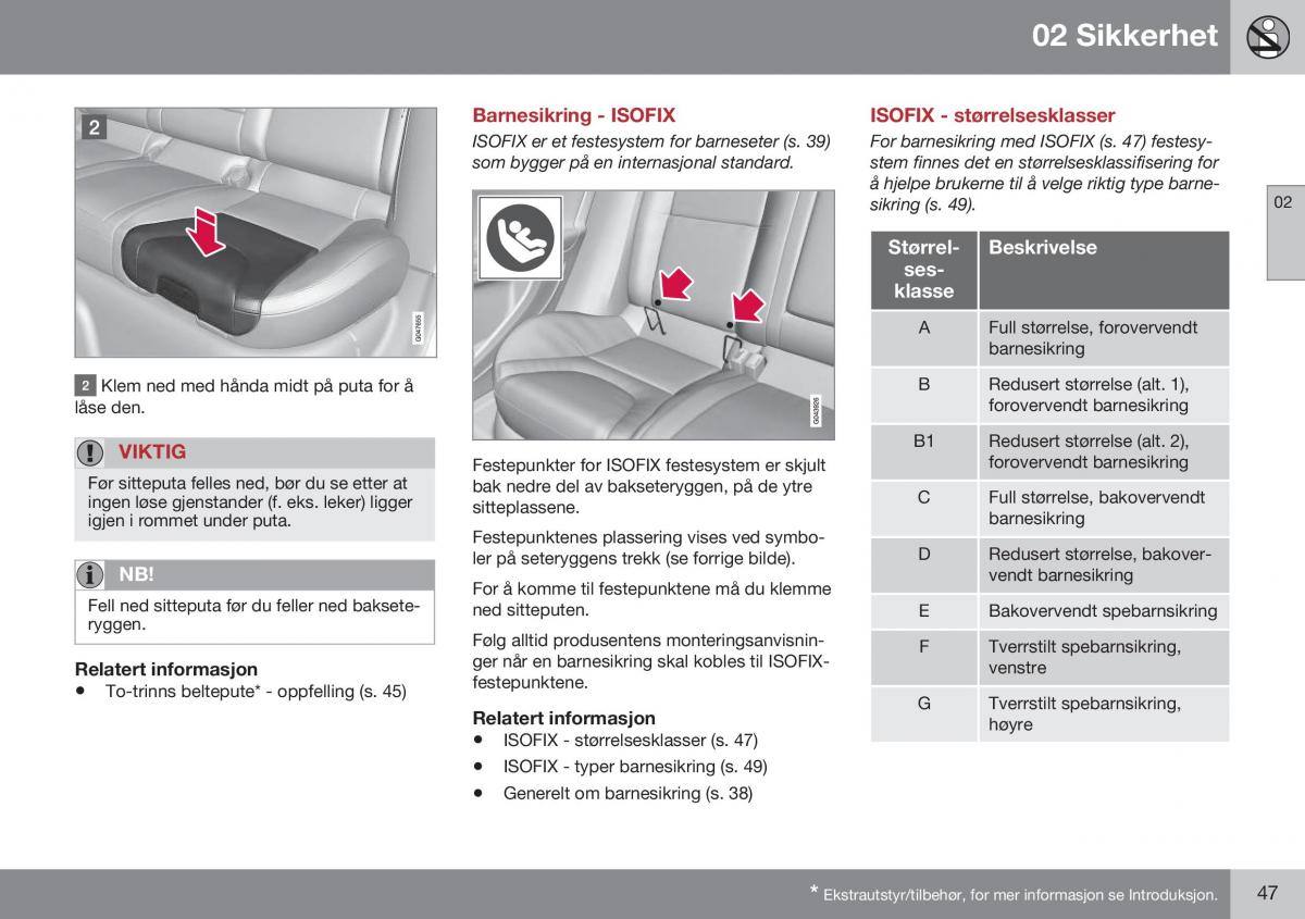 Volvo XC60 I 1 FL bruksanvisningen / page 49