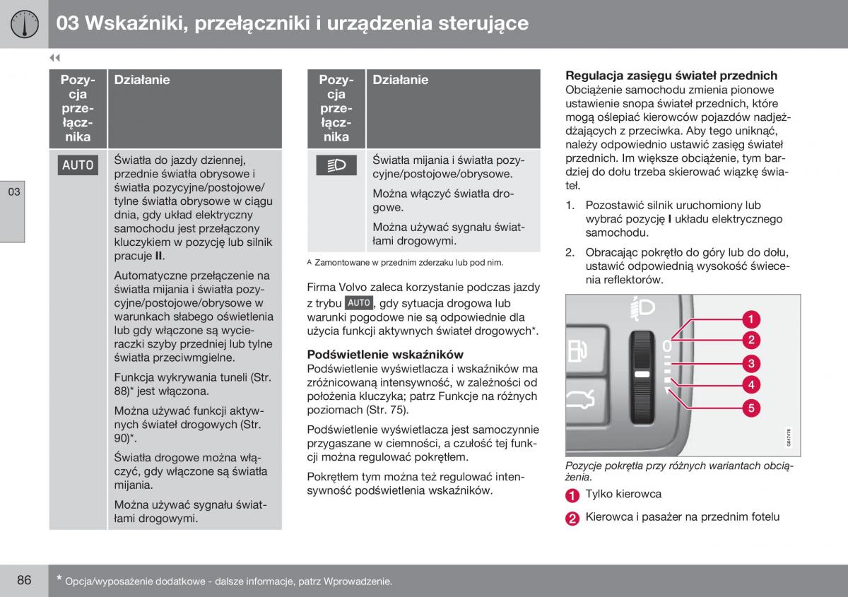 Volvo XC60 I 1 FL instrukcja obslugi / page 88