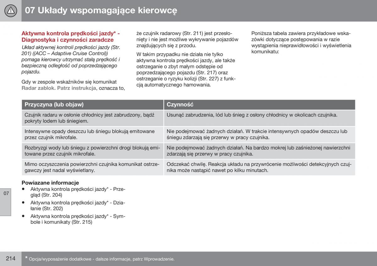 Volvo XC60 I 1 FL instrukcja obslugi / page 216