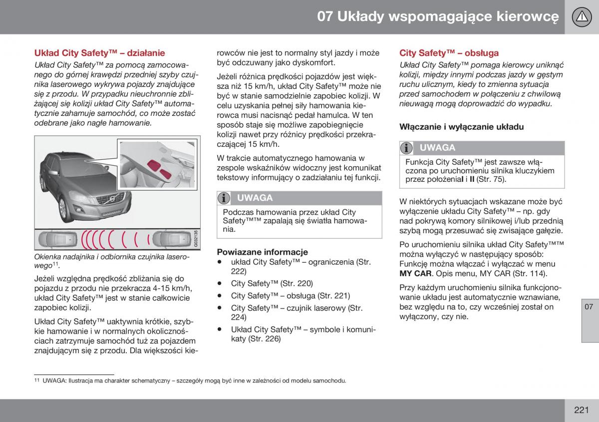 Volvo XC60 I 1 FL instrukcja obslugi / page 223