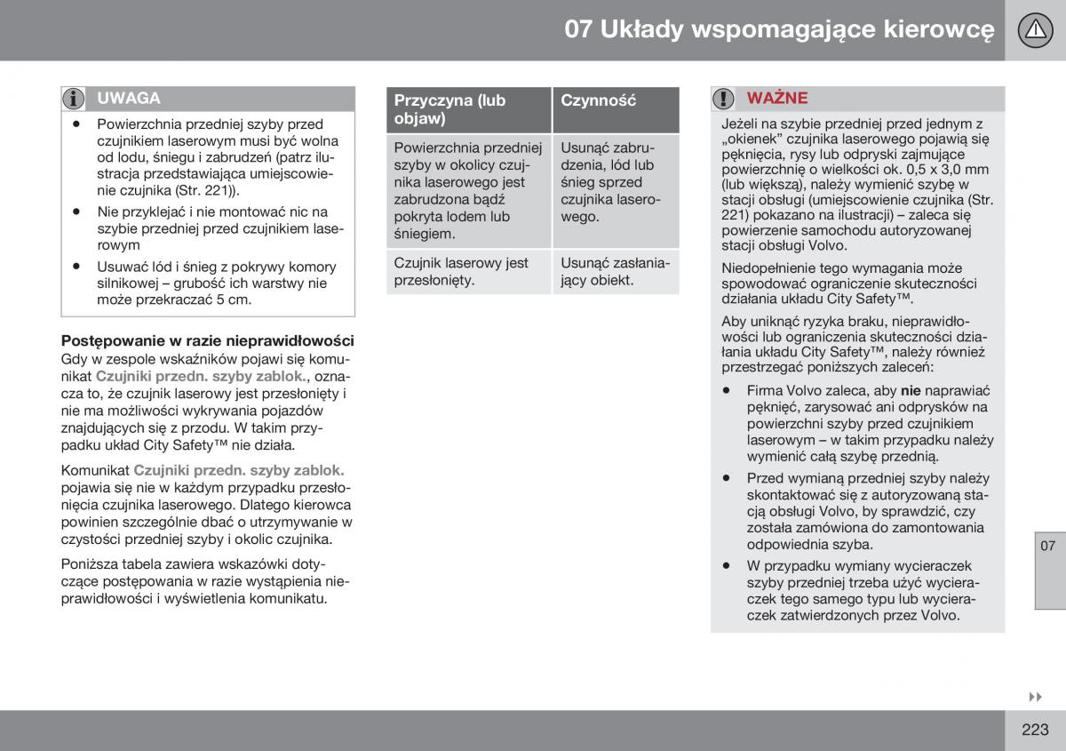 Volvo XC60 I 1 FL instrukcja obslugi / page 225