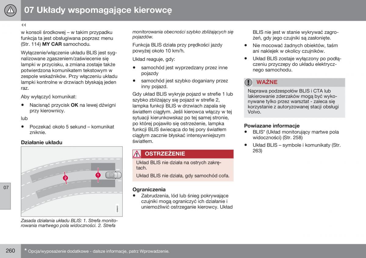 Volvo XC60 I 1 FL instrukcja obslugi / page 262