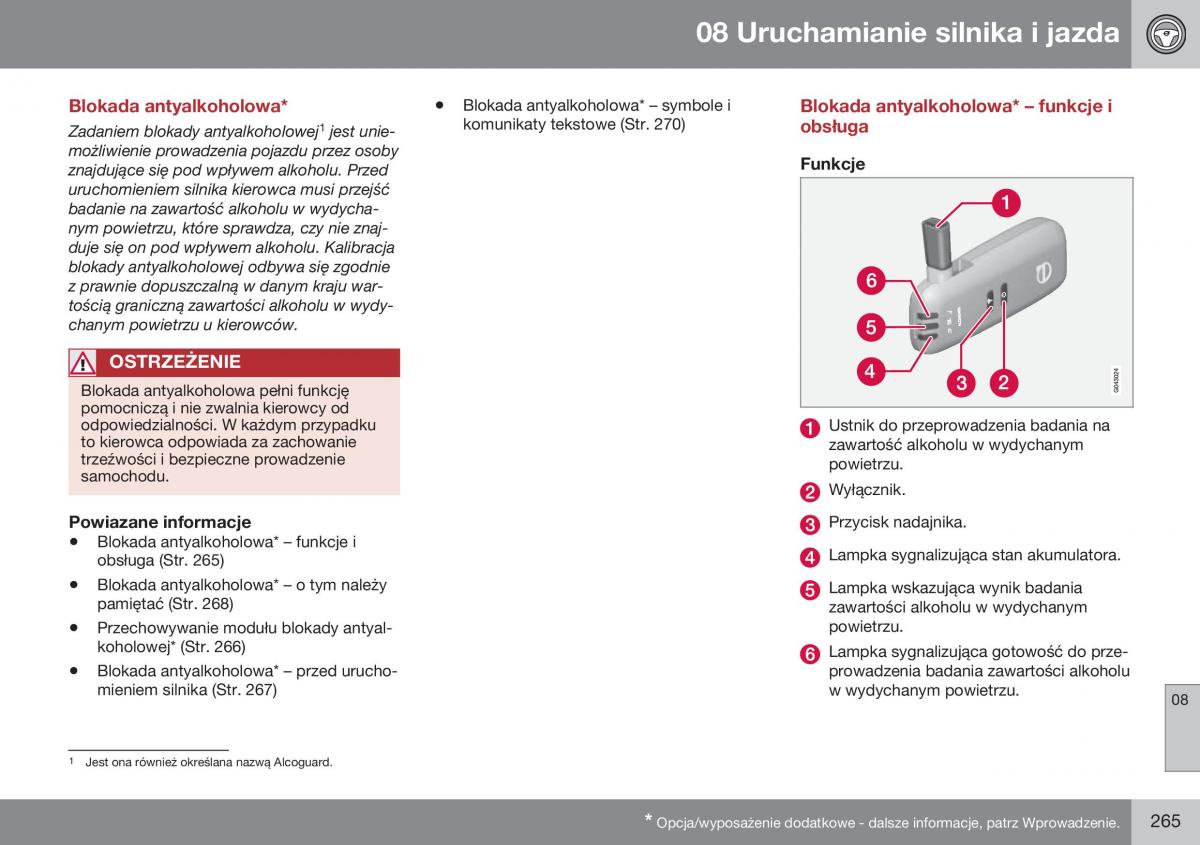 Volvo XC60 I 1 FL instrukcja obslugi / page 267