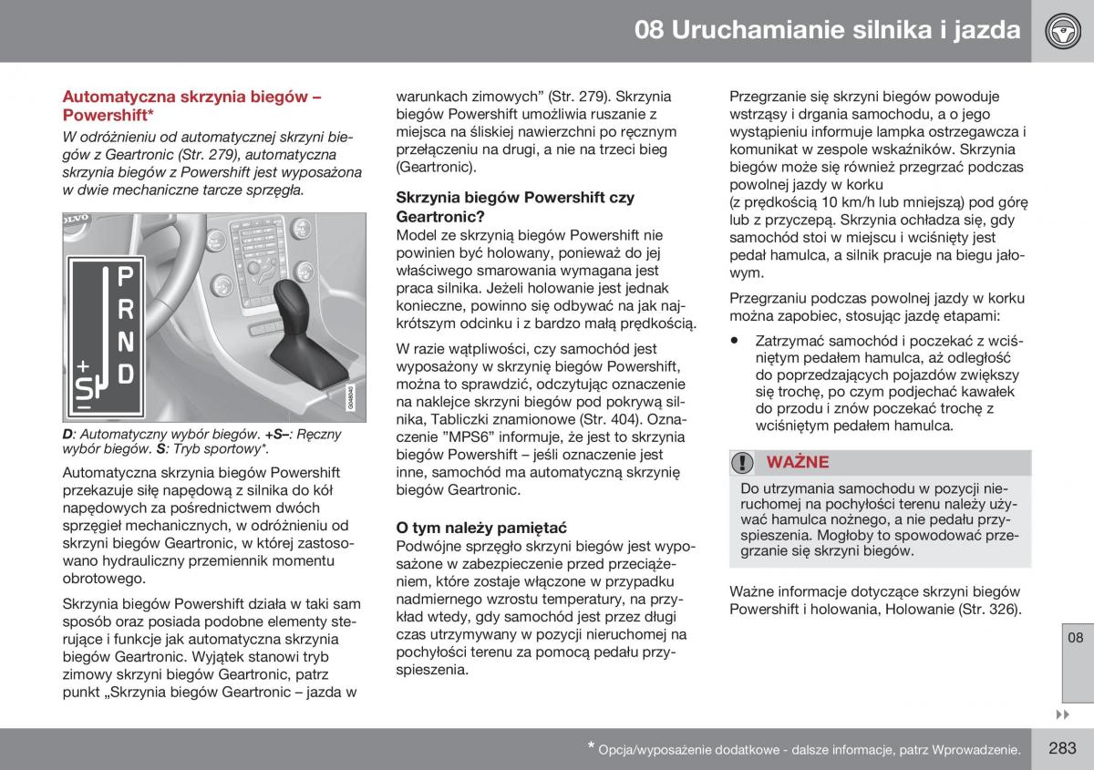 Volvo XC60 I 1 FL instrukcja obslugi / page 285