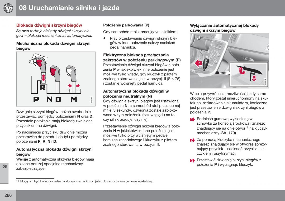 Volvo XC60 I 1 FL instrukcja obslugi / page 288