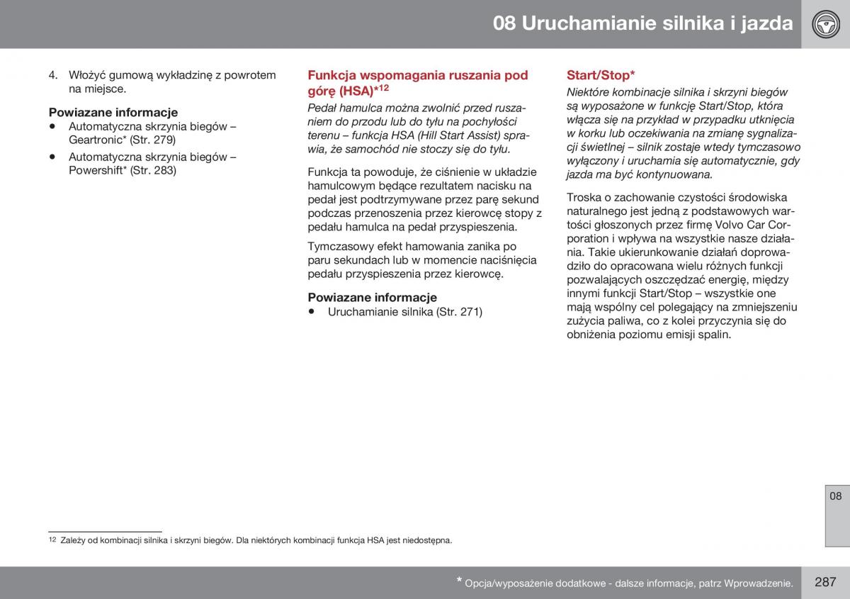 Volvo XC60 I 1 FL instrukcja obslugi / page 289