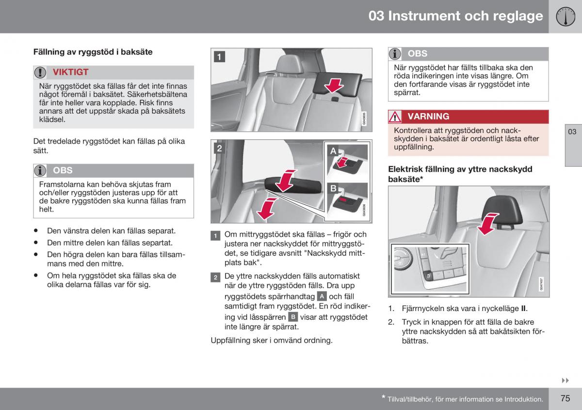 Volvo XC60 I 1 FL instruktionsbok / page 77