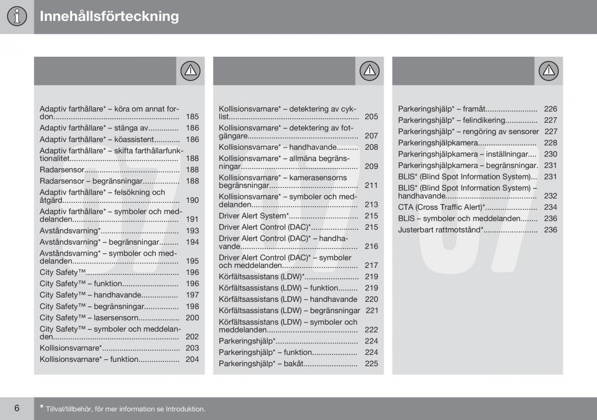 Volvo XC60 I 1 FL instruktionsbok / page 8