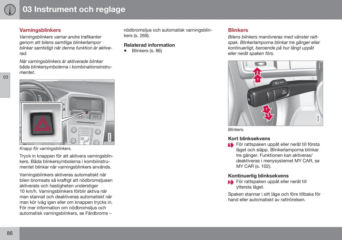 Volvo XC60 I 1 FL instruktionsbok / page 88