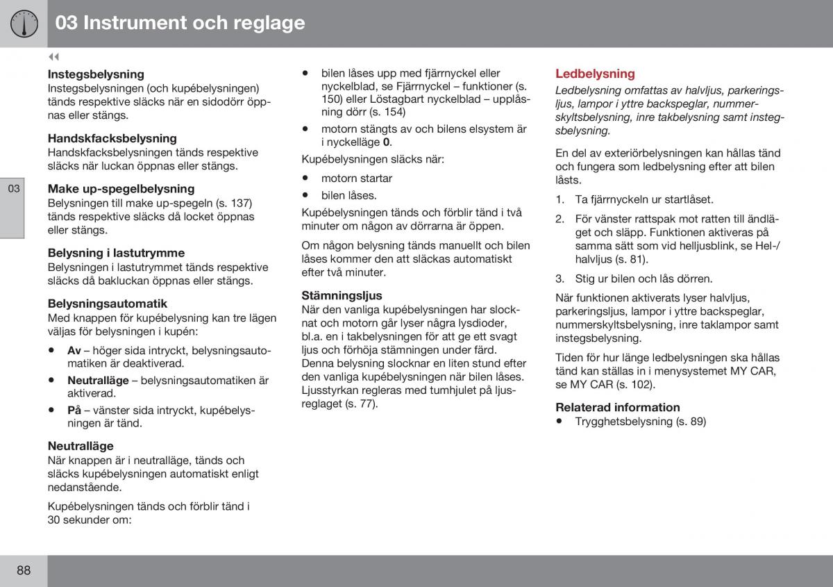 Volvo XC60 I 1 FL instruktionsbok / page 90