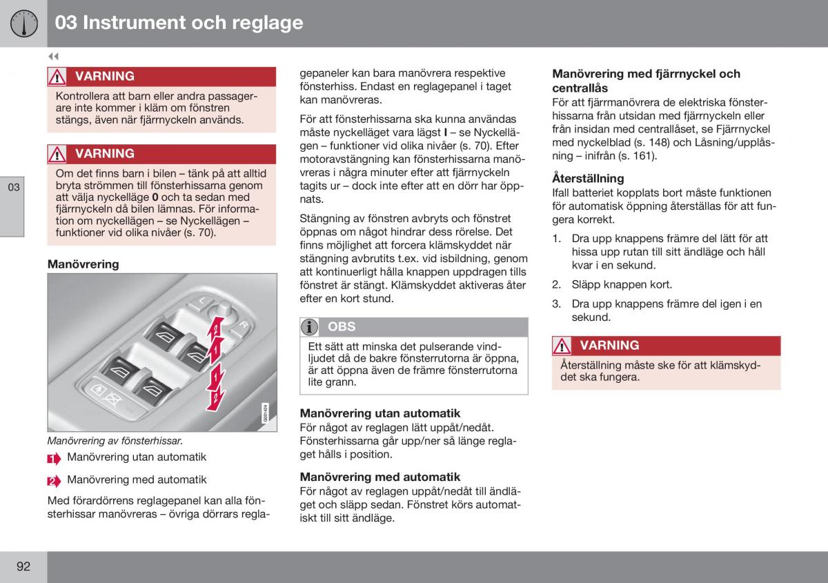 Volvo XC60 I 1 FL instruktionsbok / page 94