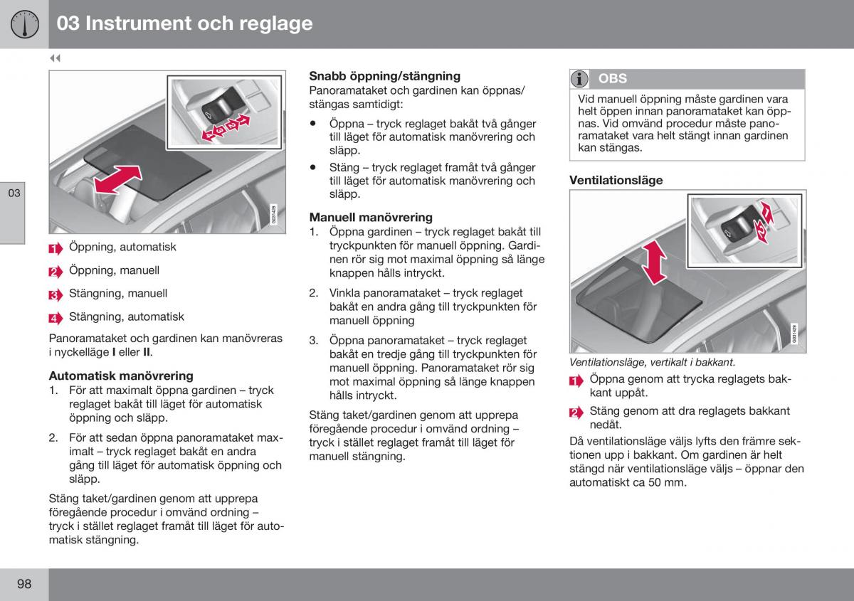 Volvo XC60 I 1 FL instruktionsbok / page 100