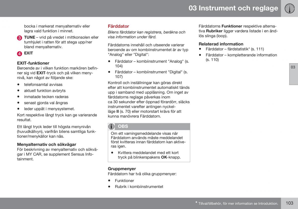 Volvo XC60 I 1 FL instruktionsbok / page 105