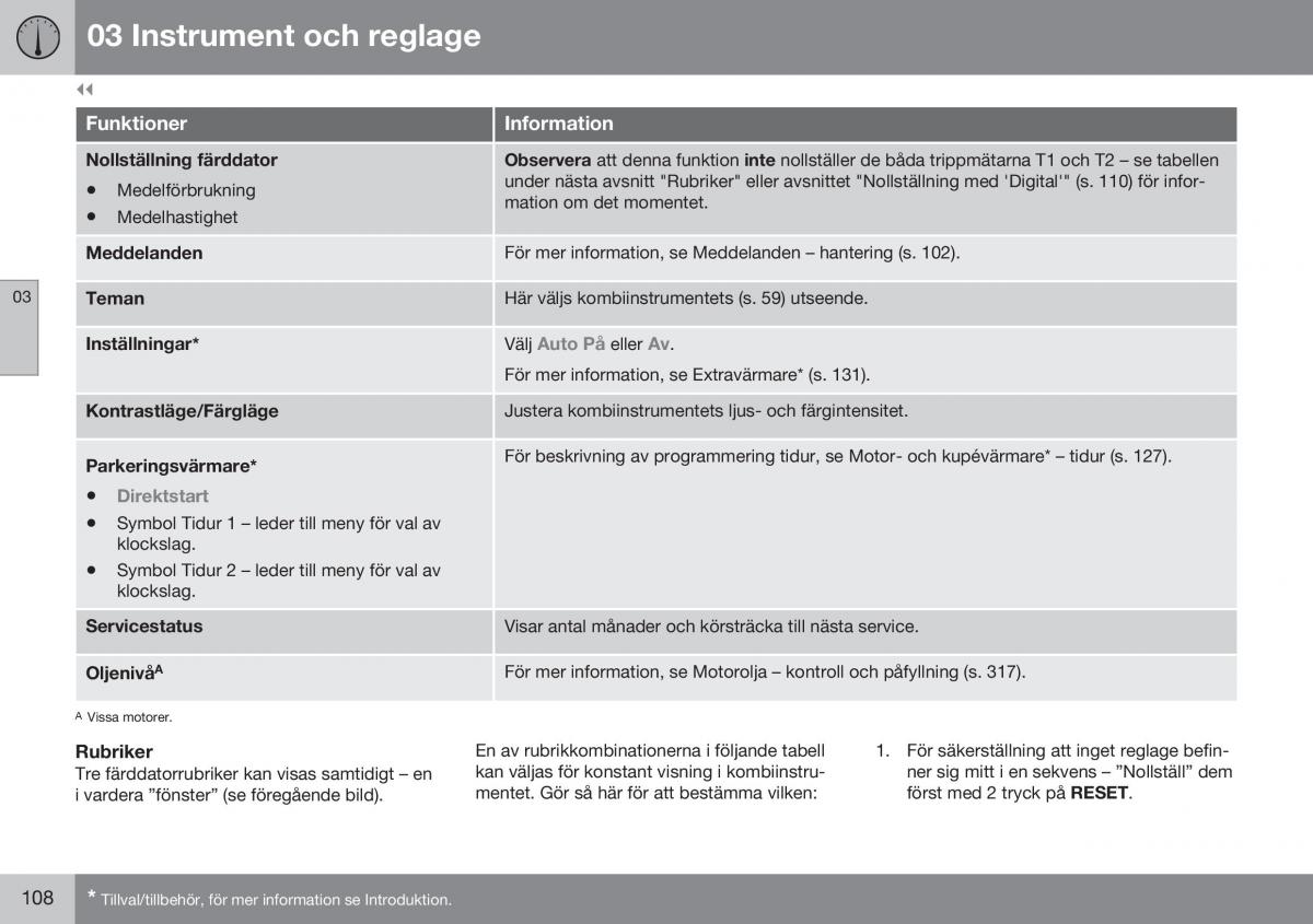 Volvo XC60 I 1 FL instruktionsbok / page 110