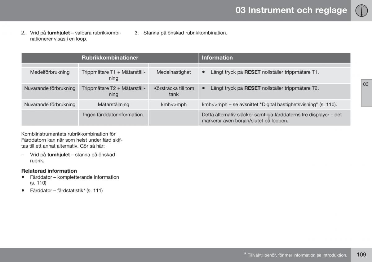 Volvo XC60 I 1 FL instruktionsbok / page 111