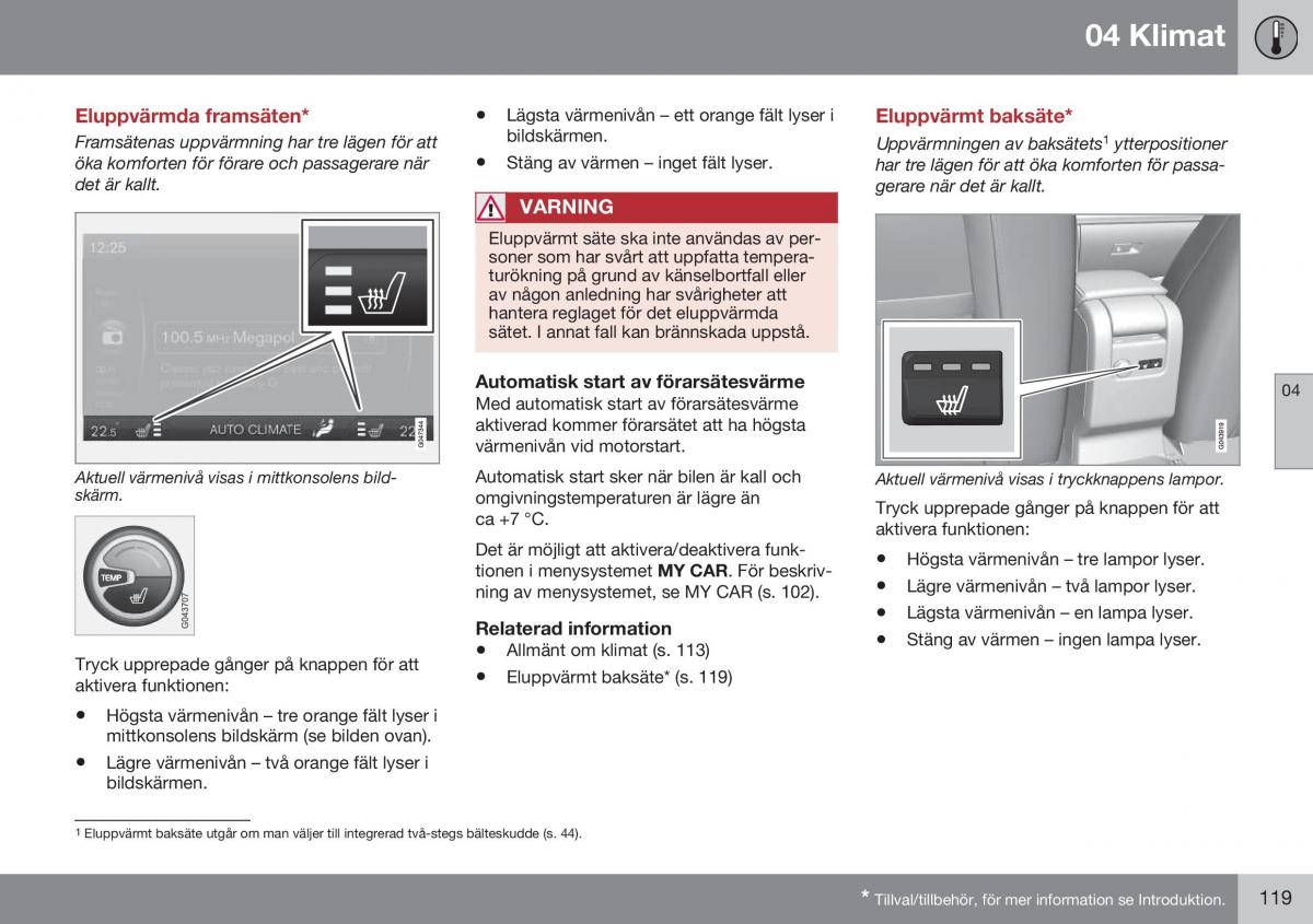 Volvo XC60 I 1 FL instruktionsbok / page 121