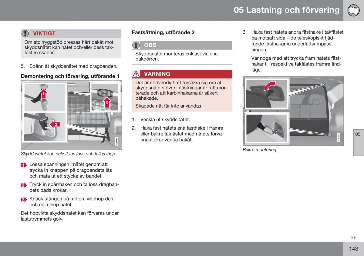 Volvo XC60 I 1 FL instruktionsbok / page 145