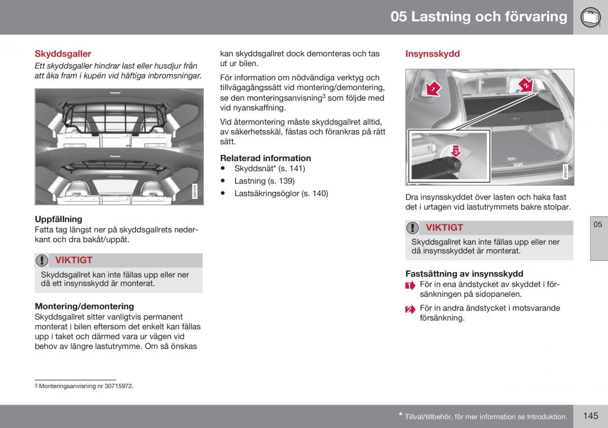 Volvo XC60 I 1 FL instruktionsbok / page 147