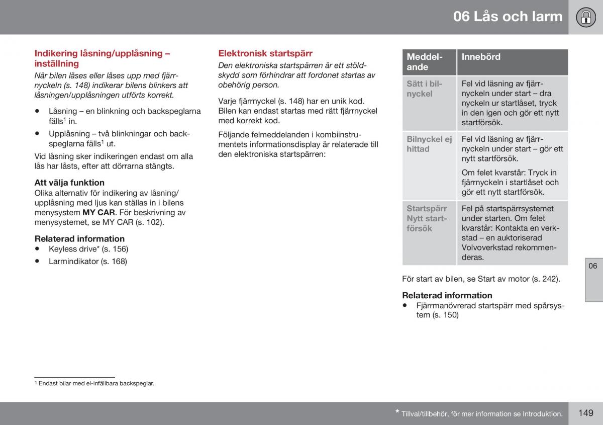 Volvo XC60 I 1 FL instruktionsbok / page 151