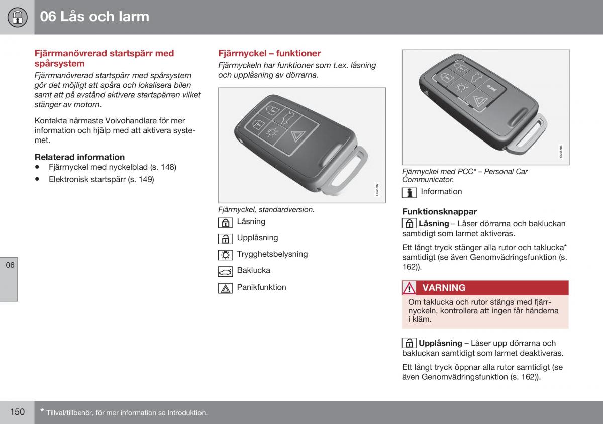 Volvo XC60 I 1 FL instruktionsbok / page 152