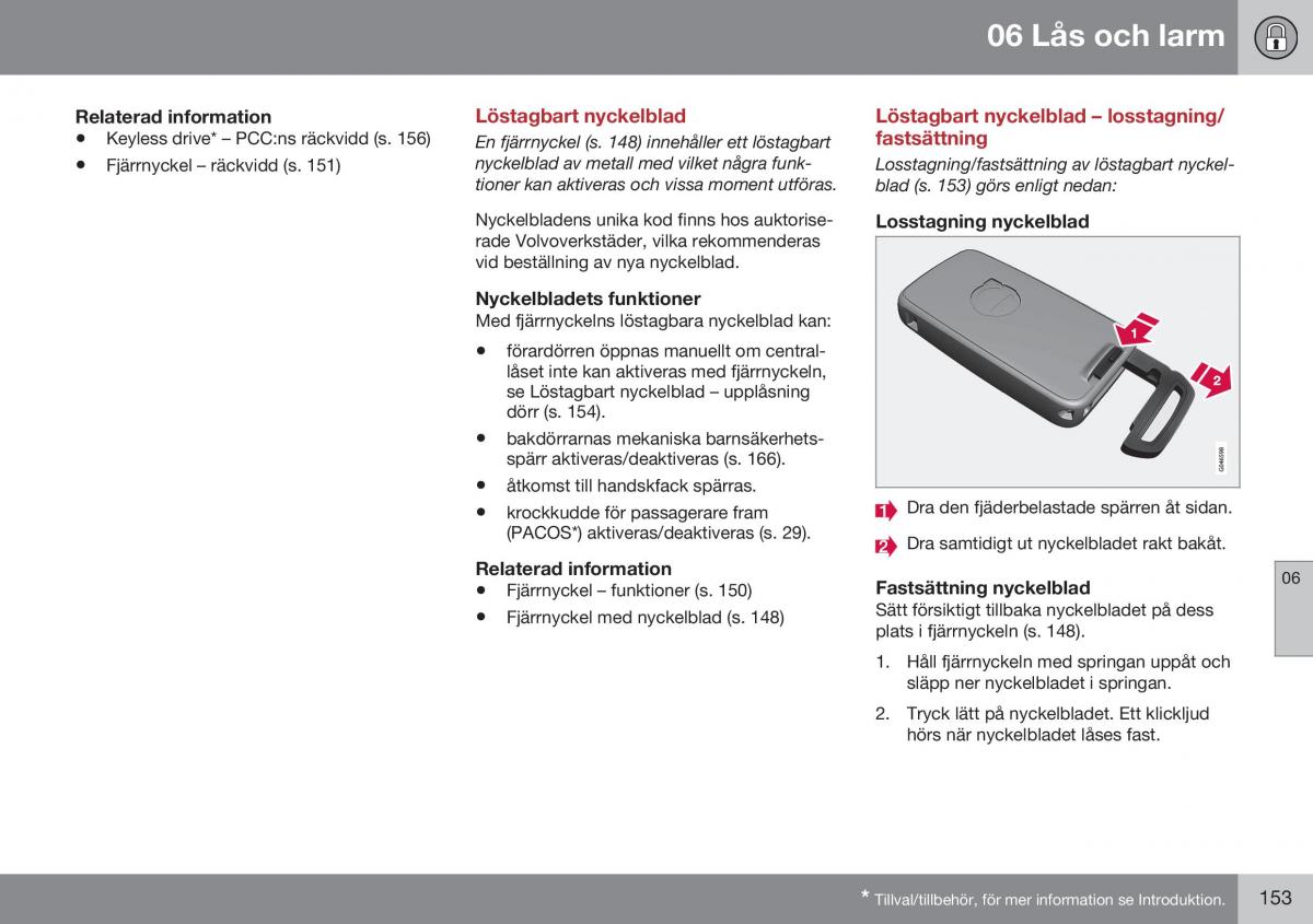 Volvo XC60 I 1 FL instruktionsbok / page 155