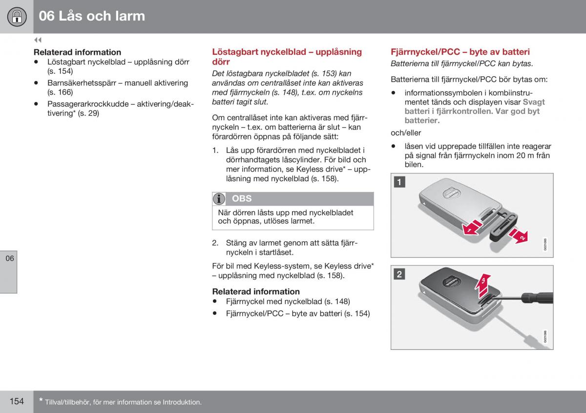 Volvo XC60 I 1 FL instruktionsbok / page 156