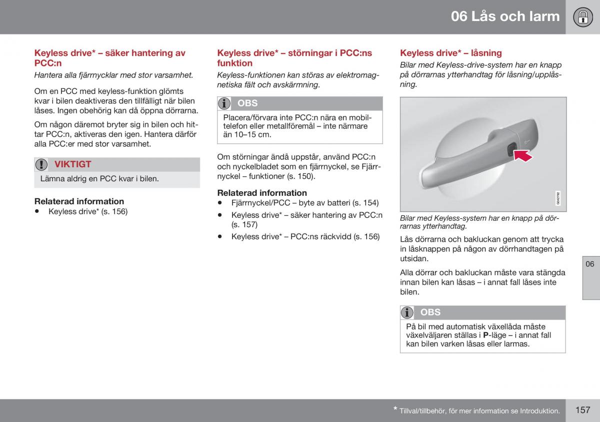 Volvo XC60 I 1 FL instruktionsbok / page 159