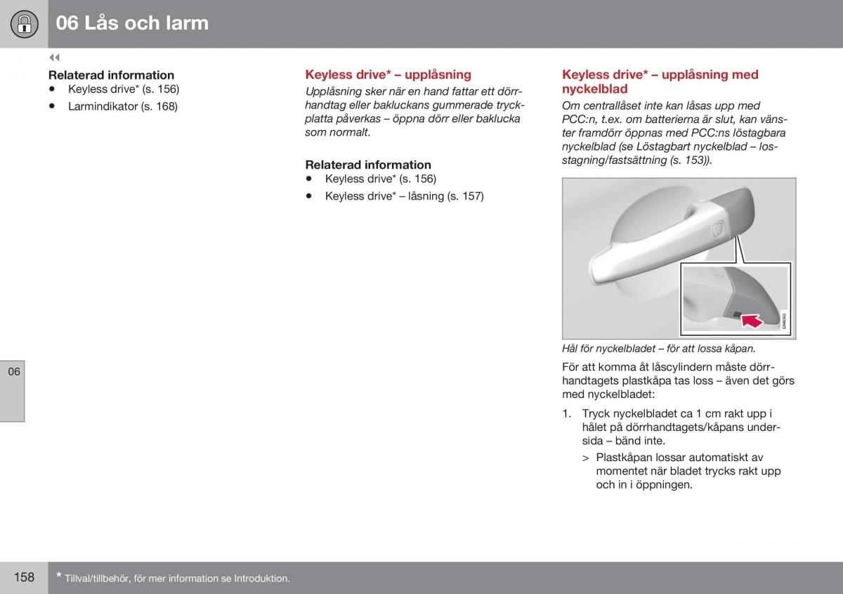 Volvo XC60 I 1 FL instruktionsbok / page 160