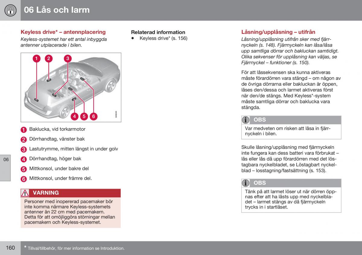 Volvo XC60 I 1 FL instruktionsbok / page 162