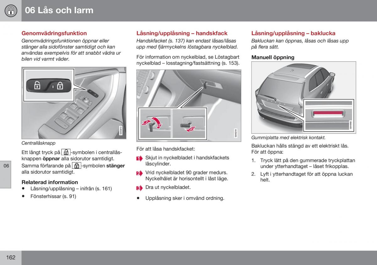 Volvo XC60 I 1 FL instruktionsbok / page 164