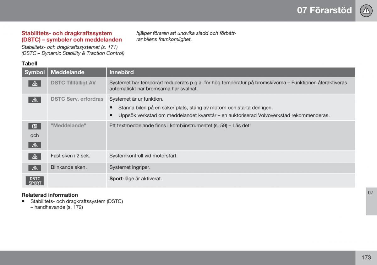 Volvo XC60 I 1 FL instruktionsbok / page 175