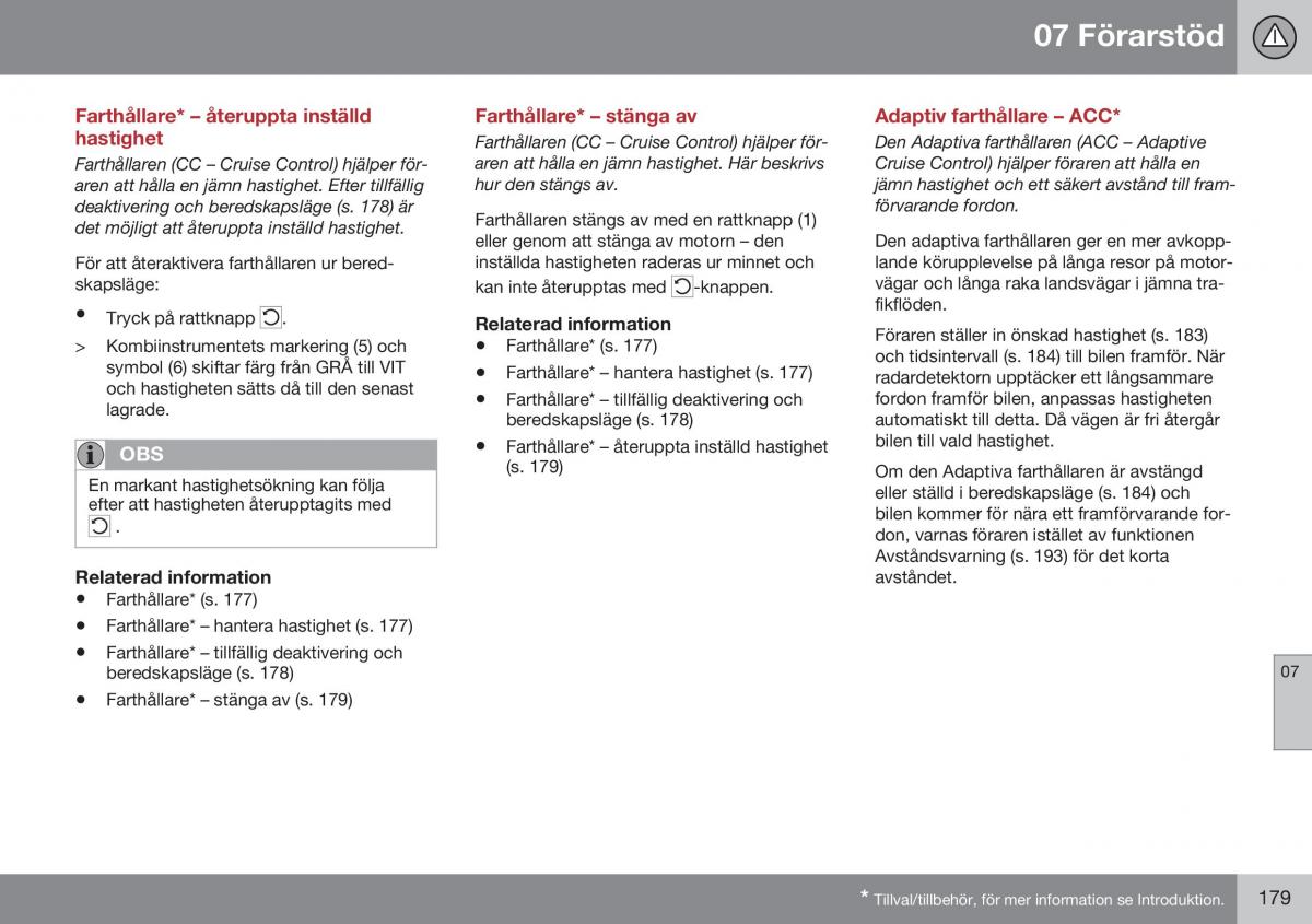 Volvo XC60 I 1 FL instruktionsbok / page 181