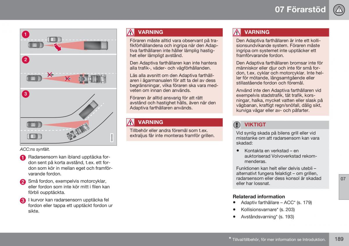 Volvo XC60 I 1 FL instruktionsbok / page 191