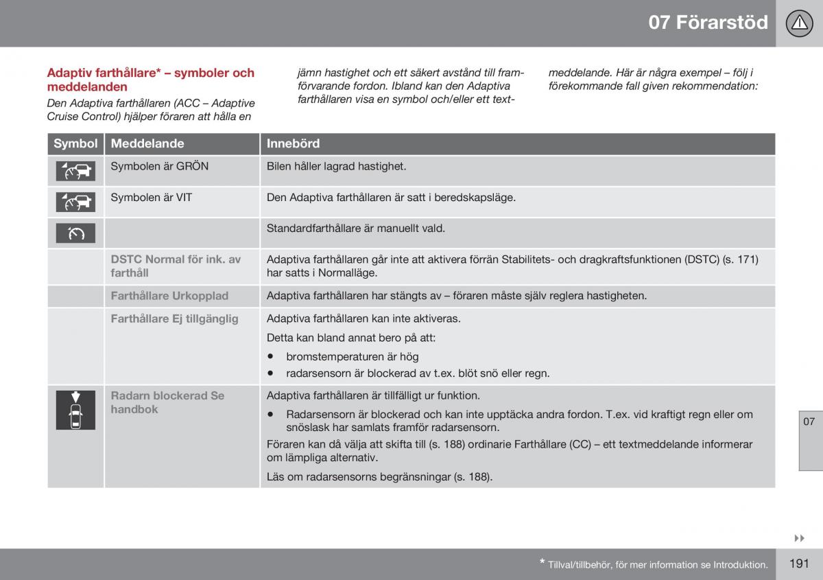 Volvo XC60 I 1 FL instruktionsbok / page 193