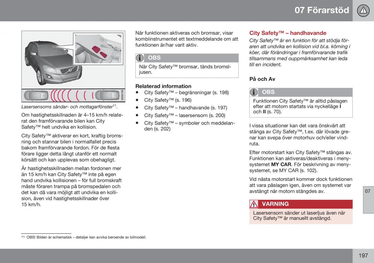 Volvo XC60 I 1 FL instruktionsbok / page 199