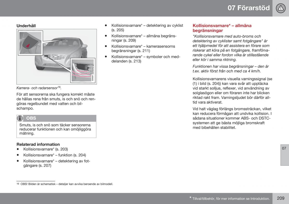 Volvo XC60 I 1 FL instruktionsbok / page 211