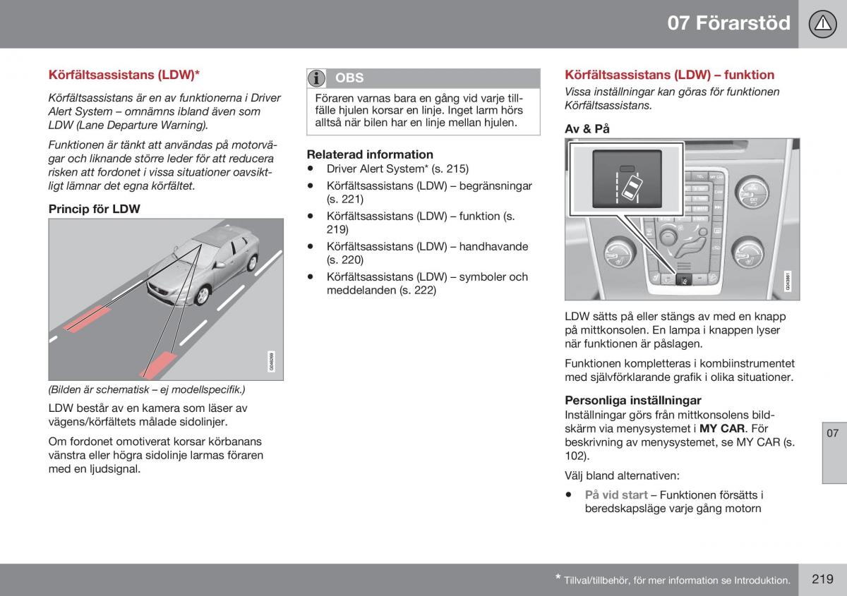 Volvo XC60 I 1 FL instruktionsbok / page 221