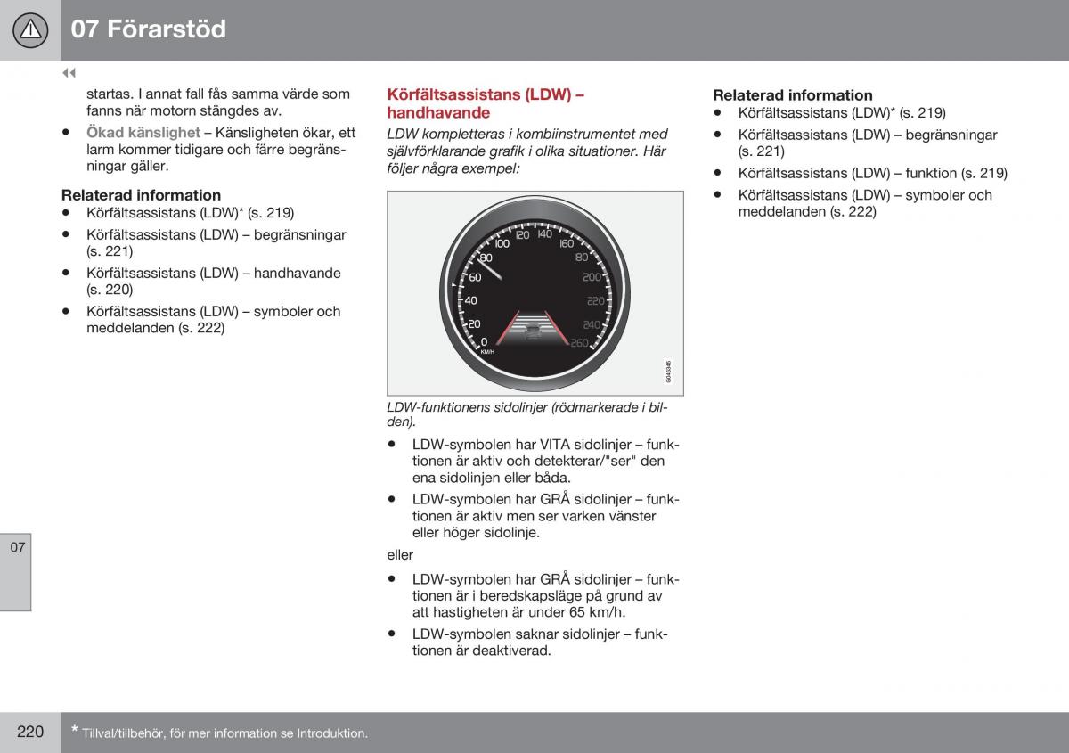 Volvo XC60 I 1 FL instruktionsbok / page 222