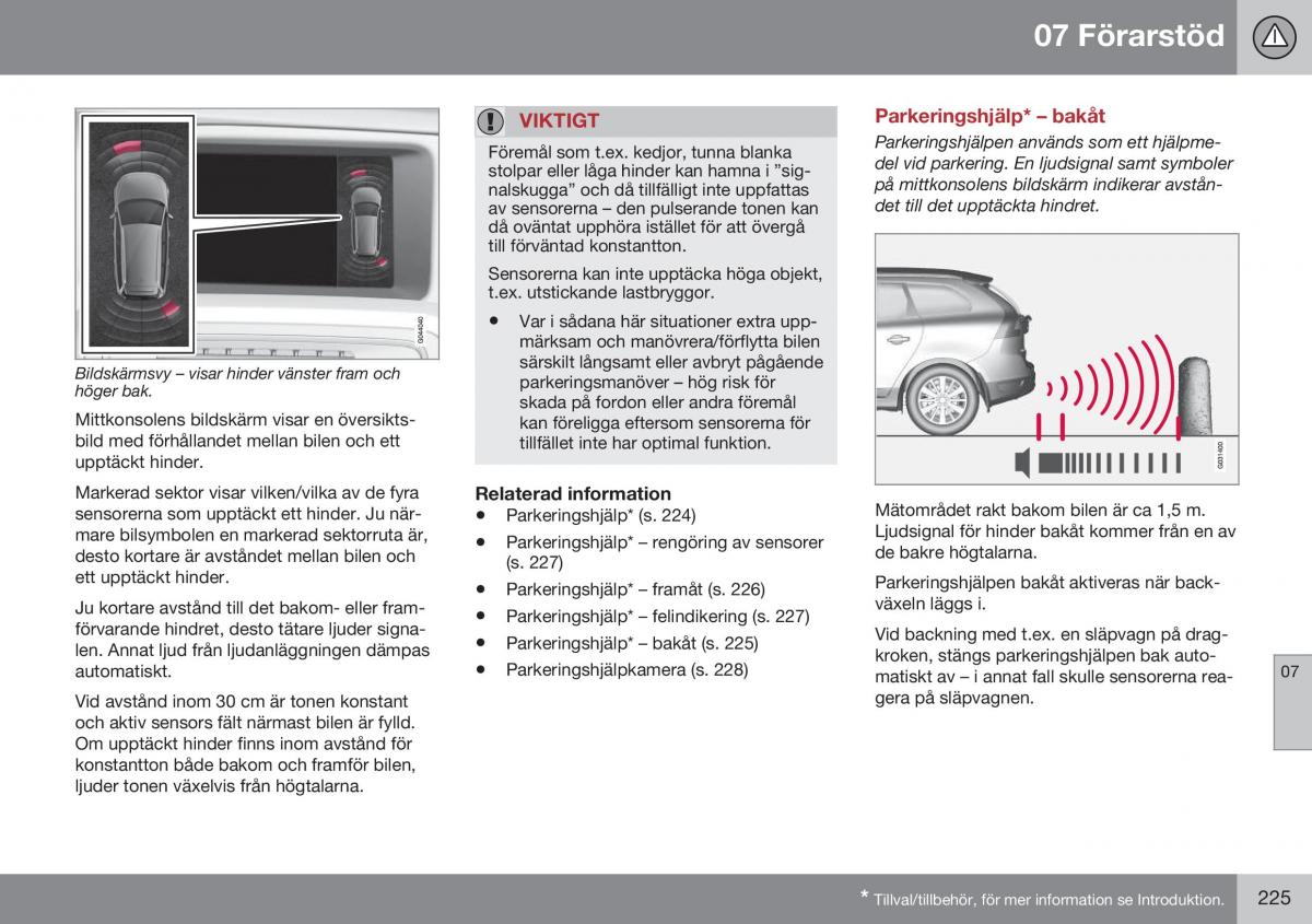 Volvo XC60 I 1 FL instruktionsbok / page 227