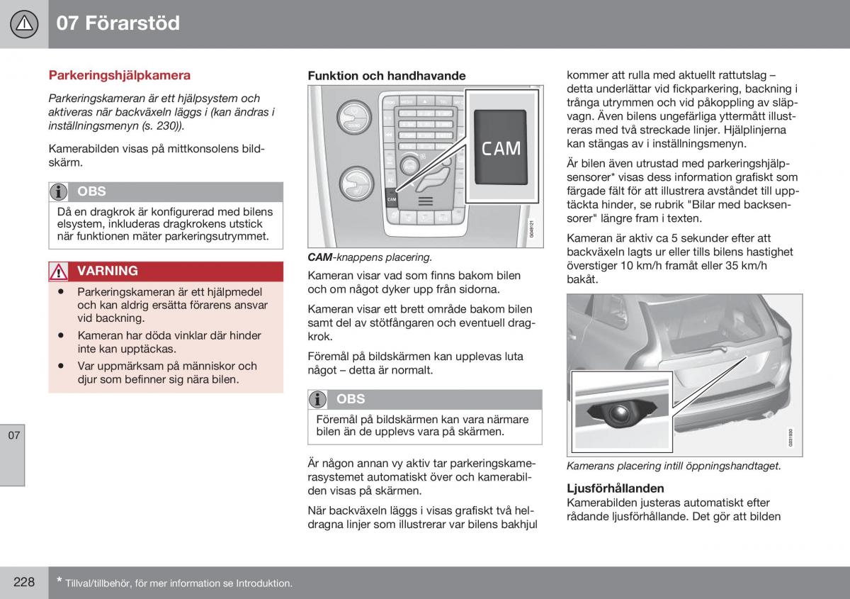 Volvo XC60 I 1 FL instruktionsbok / page 230