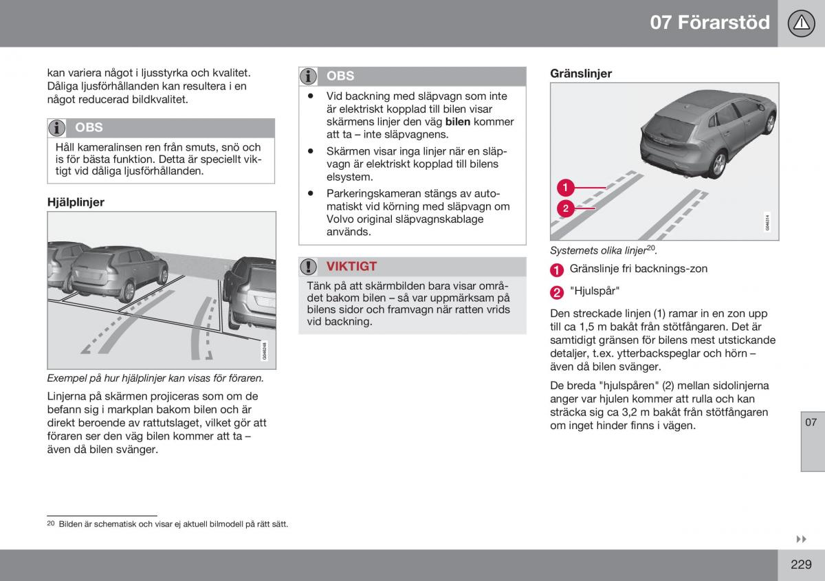 Volvo XC60 I 1 FL instruktionsbok / page 231