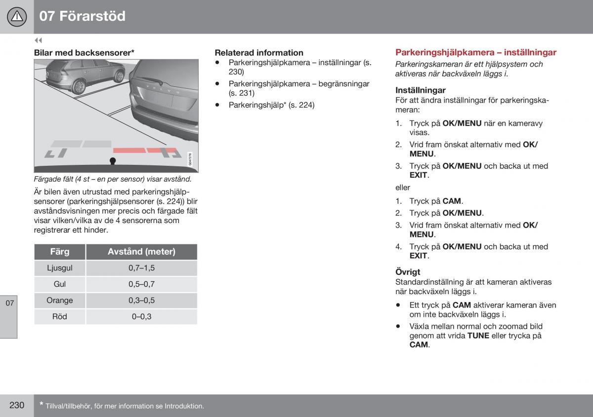 Volvo XC60 I 1 FL instruktionsbok / page 232