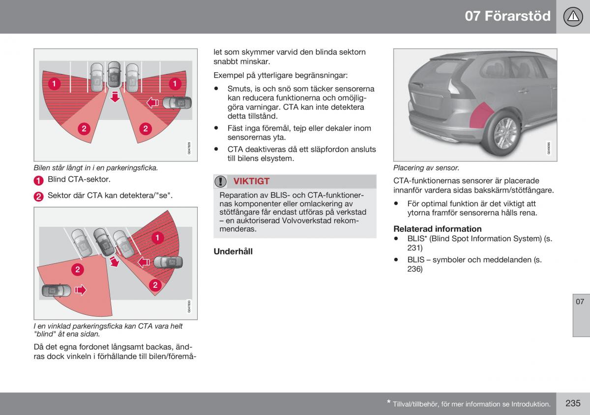 Volvo XC60 I 1 FL instruktionsbok / page 237