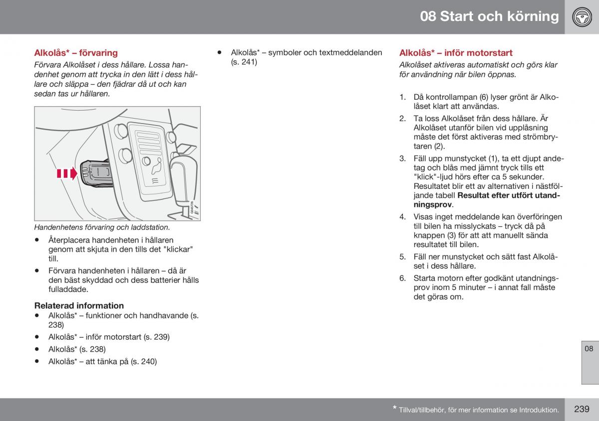 Volvo XC60 I 1 FL instruktionsbok / page 241