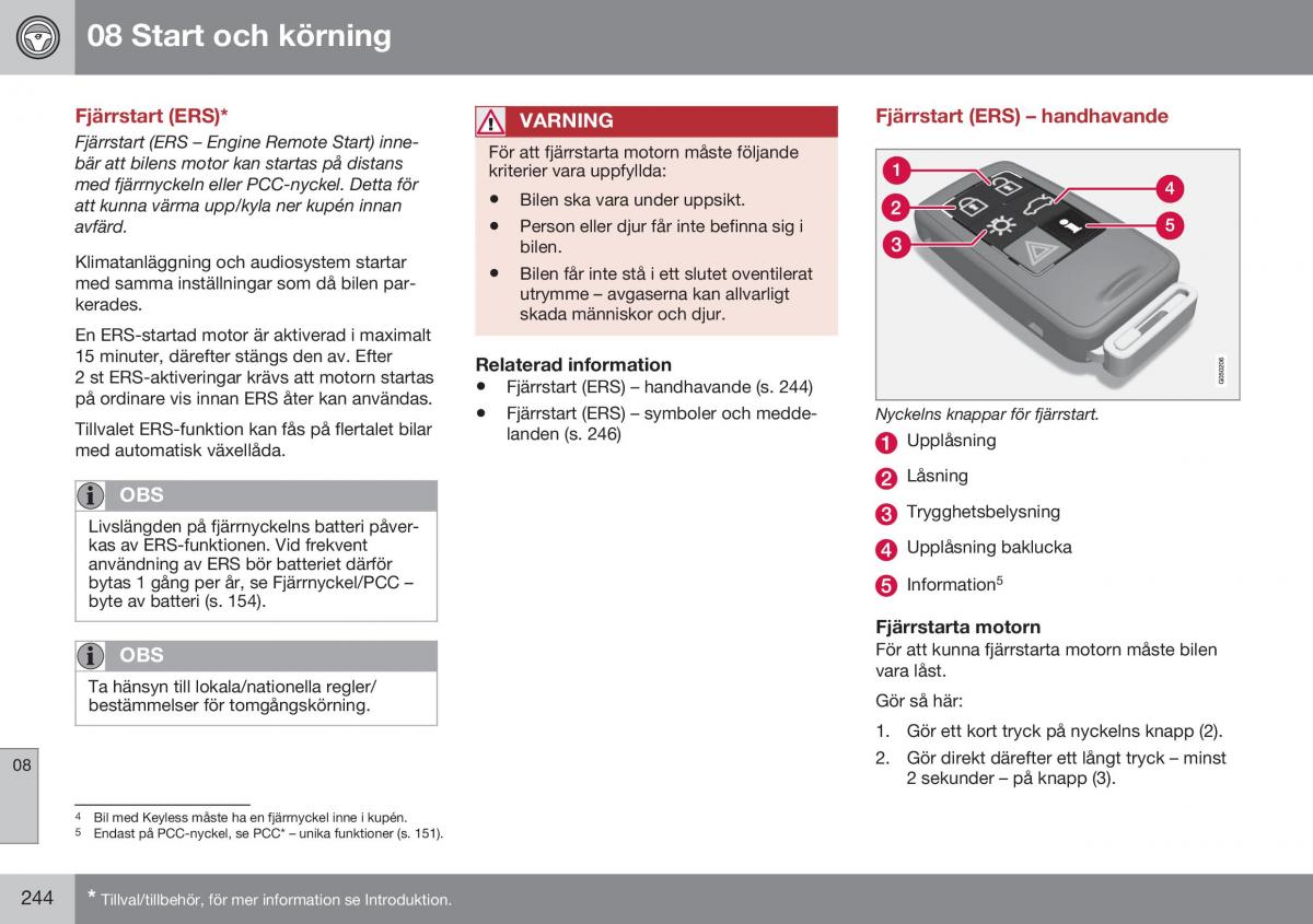 Volvo XC60 I 1 FL instruktionsbok / page 246