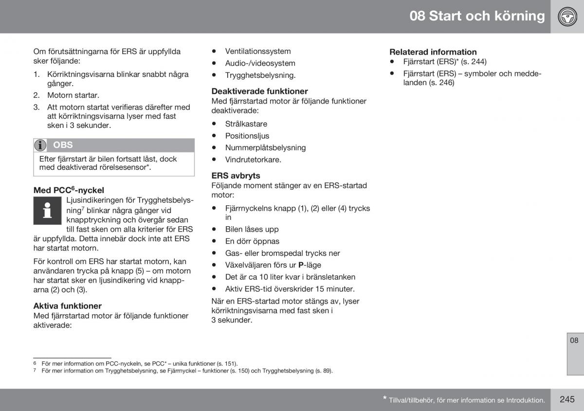 Volvo XC60 I 1 FL instruktionsbok / page 247